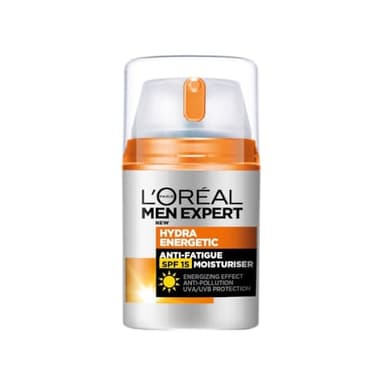 L'Oréal Paris Anti-Fatigue Facial Moisturiser for Men, With Vitamin C and SPF15, Men Expert Hydra Energetic, 50ml