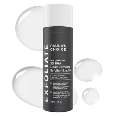 Paula's Choice SKIN PERFECTING 2% BHA Liquid Salicylic Acid Exfoliant, Daily Facial Exfoliator for Blackheads, Enlarged Pores, Wrinkles & Fine Lines, Fragrance-Free, Full Size - 118 ml