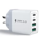 Aioneus 40W USB C Fast Charger, 4-Port USB Wall Charger Plug with Dual PD USB-C Port and QC3.0 USB-A Fast Charging Port Multi USB Power Adapter AU Plug Compatible with iPhone 16/15/14/13,iPad,Samsung