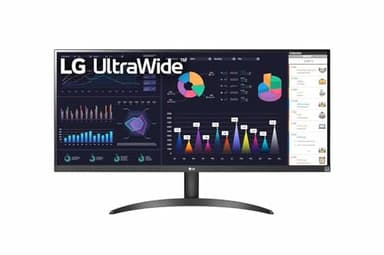 LG 34WQ500-B - 34 inch 21:9 UltraWid Full HD (2560 x 1080) Monitor with IPS Display, sRGB 99 Percent (Typ.), 1ms MBR, DisplayHDR 400, HDMI & DP, AMD FreeSyn, Black