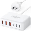 USB C Fast Charger, 100W Portable Charging Station Hub Block, 6 Port GaN Wall Charger Power Strip Adapter Plug Cube Brick for iPad iPhone 17 16 15 14 13 Pro Max Samsung Galaxy, Google Pixel, Motorola