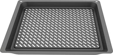 Siemens HZ629070, Air Fry and Grill Tray, Hot Air Frying Tray Made of Enamelled Steel, for 60 cm and 45 cm Ovens with Air Fry Function, Low-Fat Frying, Dishwasher Safe