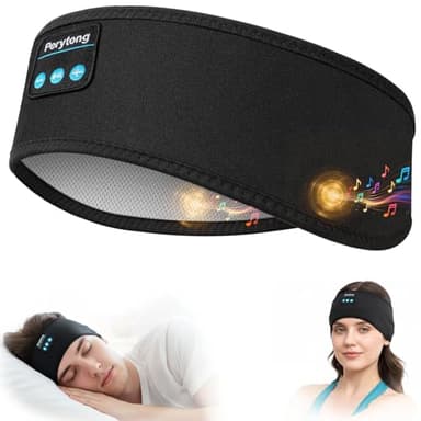 Sleep Headphones Wireless, Perytong Bluetooth Sports Headband Headphones with Ultra-Thin HD Stereo Speakers Perfect for Sleeping,Workout,Jogging,Yoga,Insomnia, Air Travel, Meditation