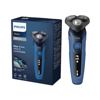 Philips Shaver Series 5000 Re-Skin (Non SkinIQ) with ComfortTech Blades360°, Contour Heads, LED Display, SmartClick Precision Trimmer, 50mins Run Time/1 Hour Charge, Blue, S5466/17