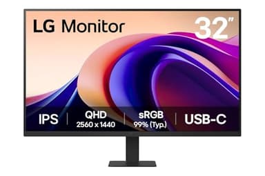 LG 32U631A-B 32” QHD IPS Monitor with USB-C, sRGB 99% (Typ.), 100Hz Refresh Rate Reader Mode, Flicker Safe, Tilt Adjustable Stand, LG Switch app
