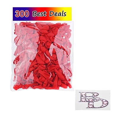 (300 pack, Red) - Water Balloons 300 Pack Red - Use as Water Bombs - Great Outdoor Water Sports Fun for Kids and (Grand)Parents - Fill the Balloons with Water and Throw them or use for Decoration - Valentine Decoration
