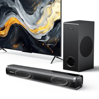 MEVOSTO Soundbar for TV with Subwoofer, 2.1CH TV Sound Bar Under Monitor with 5.25'' Woofer for PC Gaming, 12L Deep Bass Surround Sound System with BT5.0/ARC/Opt/USB/AUX for Home Theater