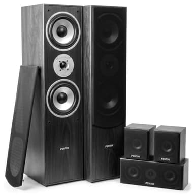 Skytronic Fenton 5.0 Home Theater Speaker System - Black, 335 W Power, Pack of 5 Home Cinema Speakers, Ideal for Movies and Music